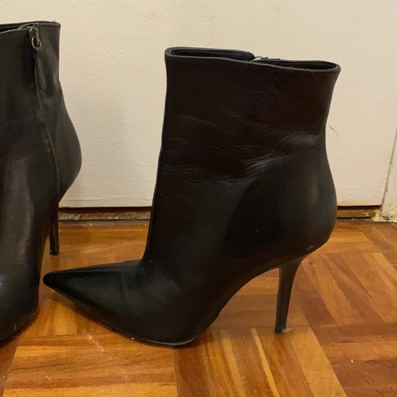 Real leather point toe heels / boots - Picture 2 of 2